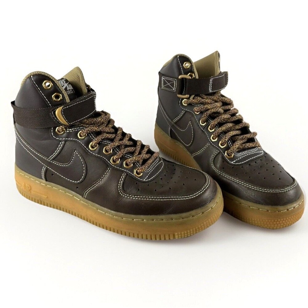 NIKE 653998-200 AIR FORCE ONE GS Brown YOUTH 6.5 WOMENS 8 Retro READ NOTE